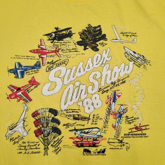 Vintage 1988 Sussex Air-Show Shirt Large 22x26 Airplane - Picture 3 of 14